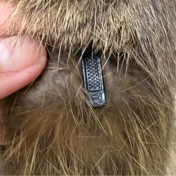 Vintage Brown Fur coat Jacket high neck coat Classic Elegant Style size large - Picture 7 of 7